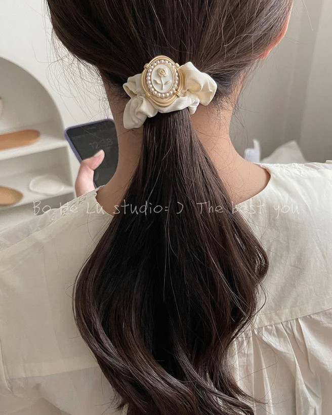 اسکرانچی مو ساتن ابریشم پیکسل دار